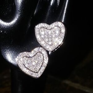 Moissanite Heart Earrings